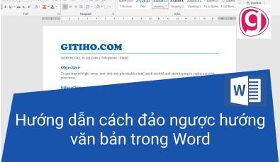 Hướng dẫn cách đảo ngược hướng văn bản trong Word